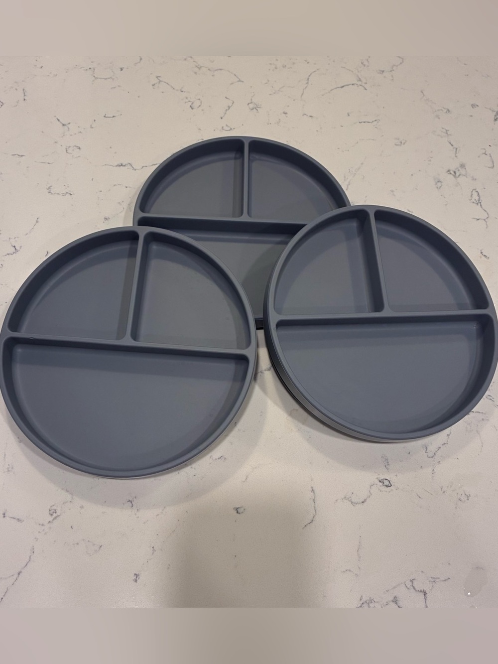 mushie Silicone Suction Divided Plate BPA-Free Non-Slip Design Set of 3